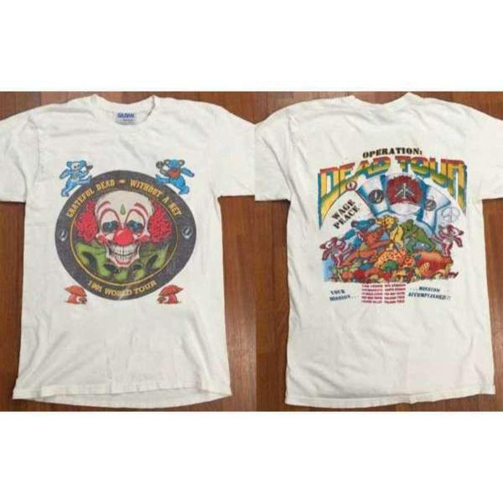Grateful Dead Without A Net World Tour 2 Sided Retro Fan T Shirt
